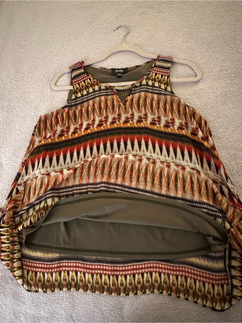 By & By Colorful Sleeveless Top - Tribal Pattern -  Multi color - Picture 4 of 8
